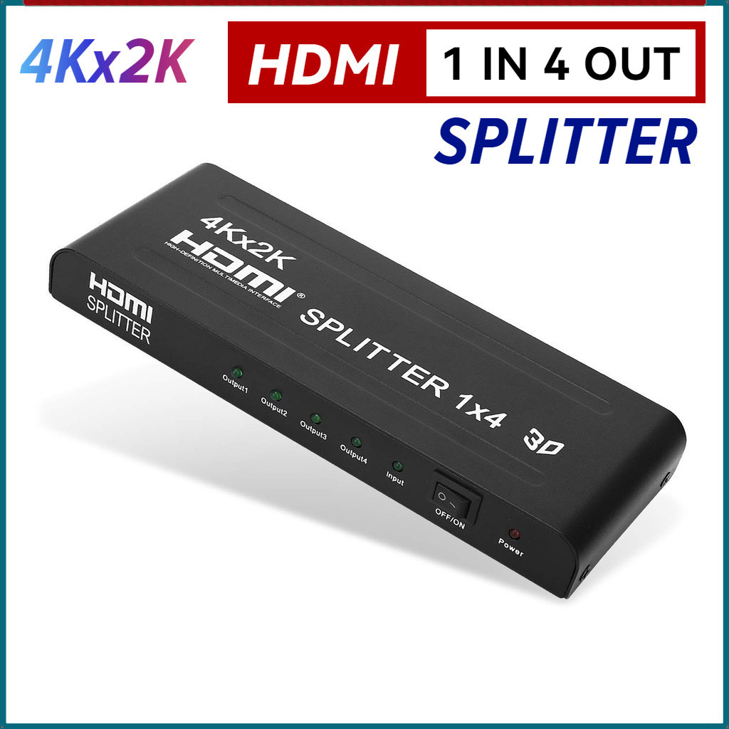 ตัวแยกสัญญาณ HDMI 4K 1x4 เข้า 1 ออก 4 ออก 4K 30Hz หน้าจอกระจกหลายจอ สําหรับกล้องวงจรปิด TV Monitor DLP Xbox PS4 PC แล็ปท็อป