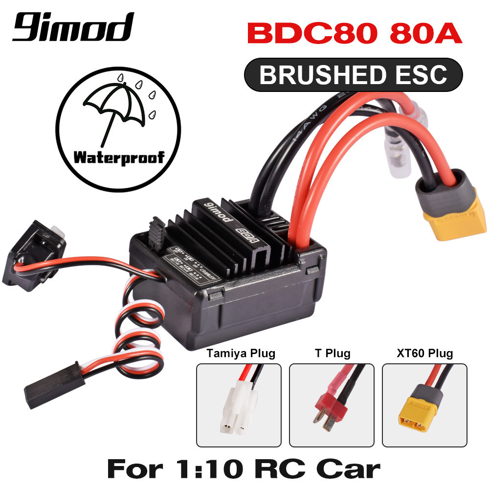 9imod BDC80 80A แปรง ESC กันน้ํา 2-3S ตัวควบคุมความเร็วอิเล็กทรอนิกส์ สําหรับ 1/10