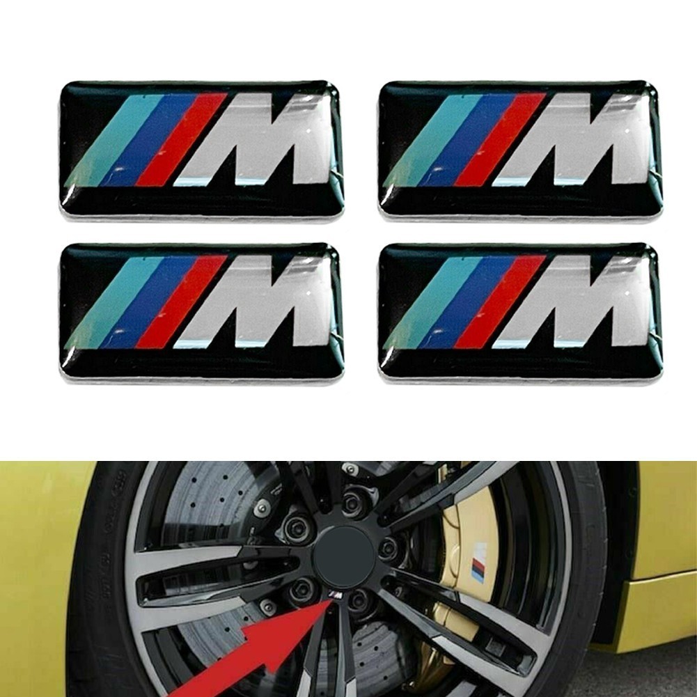 เมษายน❤️สติกเกอร์ล้อแม็ก 17 มม. x 9 มม. สําหรับ BMW M Tec Sport Badge 5 ชิ้น