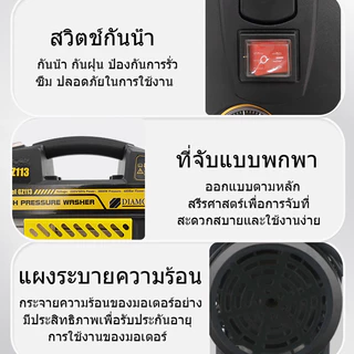 No.7 เครื่องฉีดน้ำแรงดันสูง เครื่องฉีดน้ำ เครื่องฉีดนํ้า ปั้มแรงดันสูงล้างรถ 400 บาร์ รุ่นใหม่!