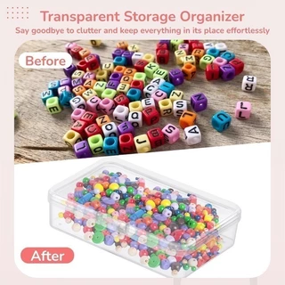 กล่องเก็บของขนาดเล็กใส 18/30/60 ชิ้น / เคสโชว์ของยิวลี่พลาสติกแบบพกพาพร้อมฝาปิด