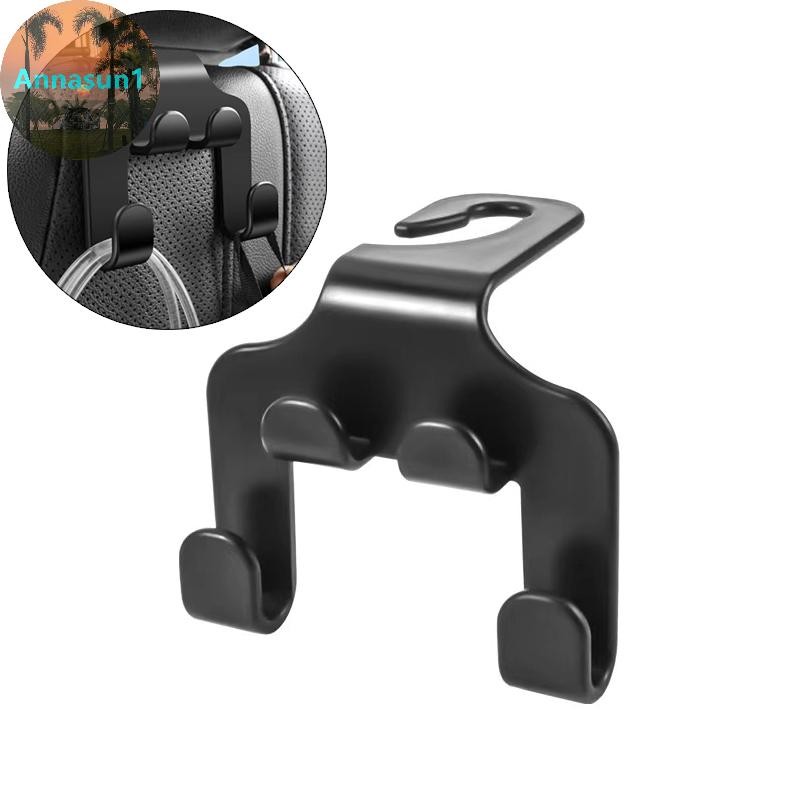 Annasun Car Seat Headrest Hook Hanger Storage Organizer Universal สําหรับกระเป๋าถือกระเป๋า Coat Fit Universal รถสีดํา TH