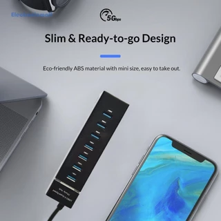 พอร์ต USB HUB 7in1 USB SuperSpeed ​​5Gbps Splitter สายยาว 1.2 ม. พร้อมไฟ LED สําหรับแล็ปท็อปพีซี