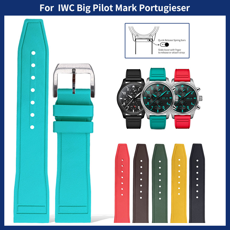 เกรดพรีเมี่ยม Fluororubber FKM 20 มม.21 มม.22 มม.สําหรับ IWC PILOT ́S WATCHES Series ดําน้ํากันน้ํา 