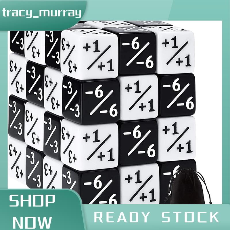 tracy_murray 48 ชิ้น 16 มม. เครื่องนับลูกเต๋า Token Dice Loyalty Dice D6 Dice Square สําหรับ MTG,CCG