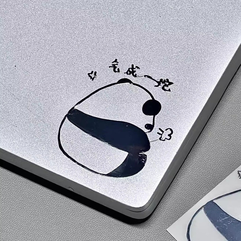 3ง สามมิติน่ารักแพนด้าสติกเกอร์โลหะการ์ตูนสร้างสรรค์สติกเกอร์ตกแต่งกันน้ําระดับไฮเอนด์คอมพิวเตอร์โทรศัพท์มือถือ