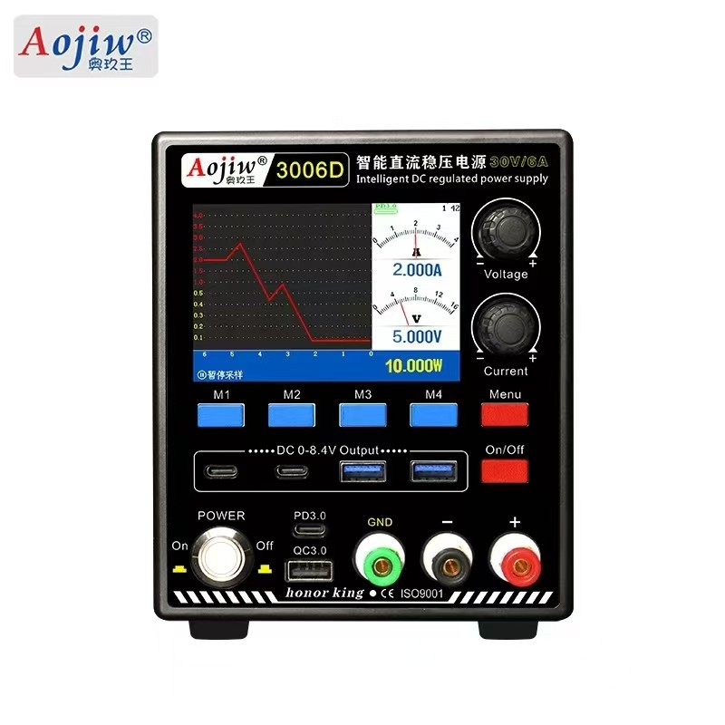 Aojiw 3006D แหล่งจ่ายไฟควบคุมโปรแกรมอัจฉริยะ DC 30V6A ทดสอบอิเล็กทรอนิกส์แหล่งจ่ายไฟแบบปรับได้