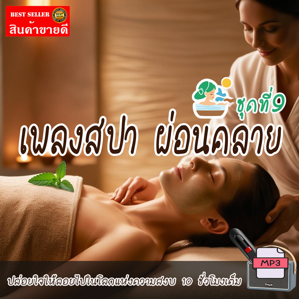 เพลงสปา mp3 (ชุดที่ 9) SPA Music สำหรับร้านนวด เพลงร้านสปา ผ่อนคลาย บำบัดจิตใจคลายเครียด แฟลชไดร์ฟ USB