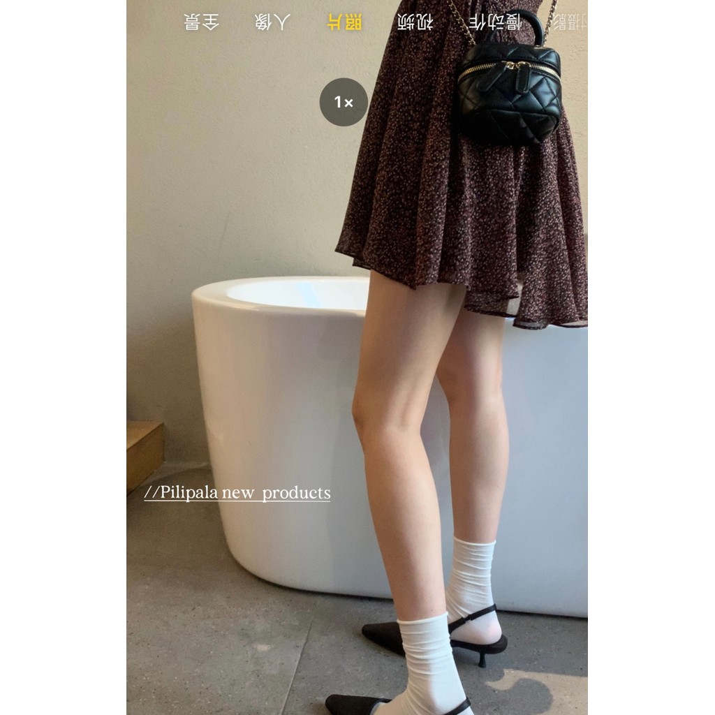 ฤดูร้อนบางเฉียบเย็นที่เรียบง่ายสีทึบดัดผมยืดหยุ่นกลางหลอดถุงเท้าผู้หญิงเจเค - รูปที่ 6