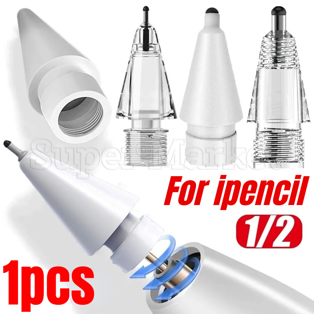 [ Featured ] หัวปากกาซิลิโคนใส ทนต่อการสึกหรอ แบบเปลี่ยน สําหรับ Apple Pencil 1st 2nd