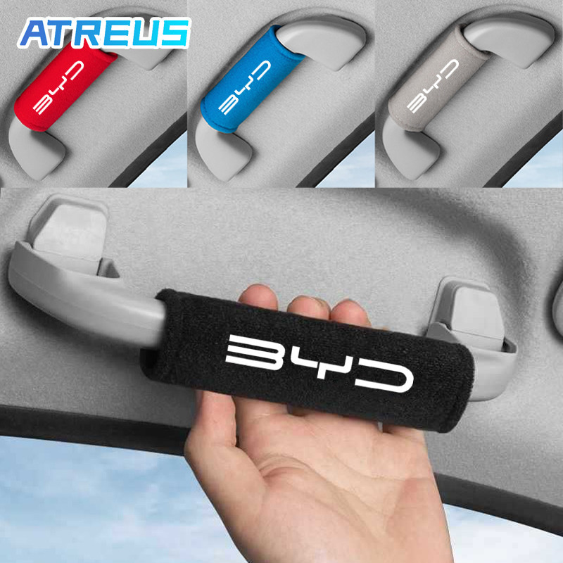 BYD Atto 3 Dolphin Seal U ที่เท้าแขนหลังคา ฝาครอบป้องกัน ฝาครอบป้องกันที่จับรถ ถุงมือดึงหลังคารถยนต์ สําหรับ BYD Yuan plus Han EV