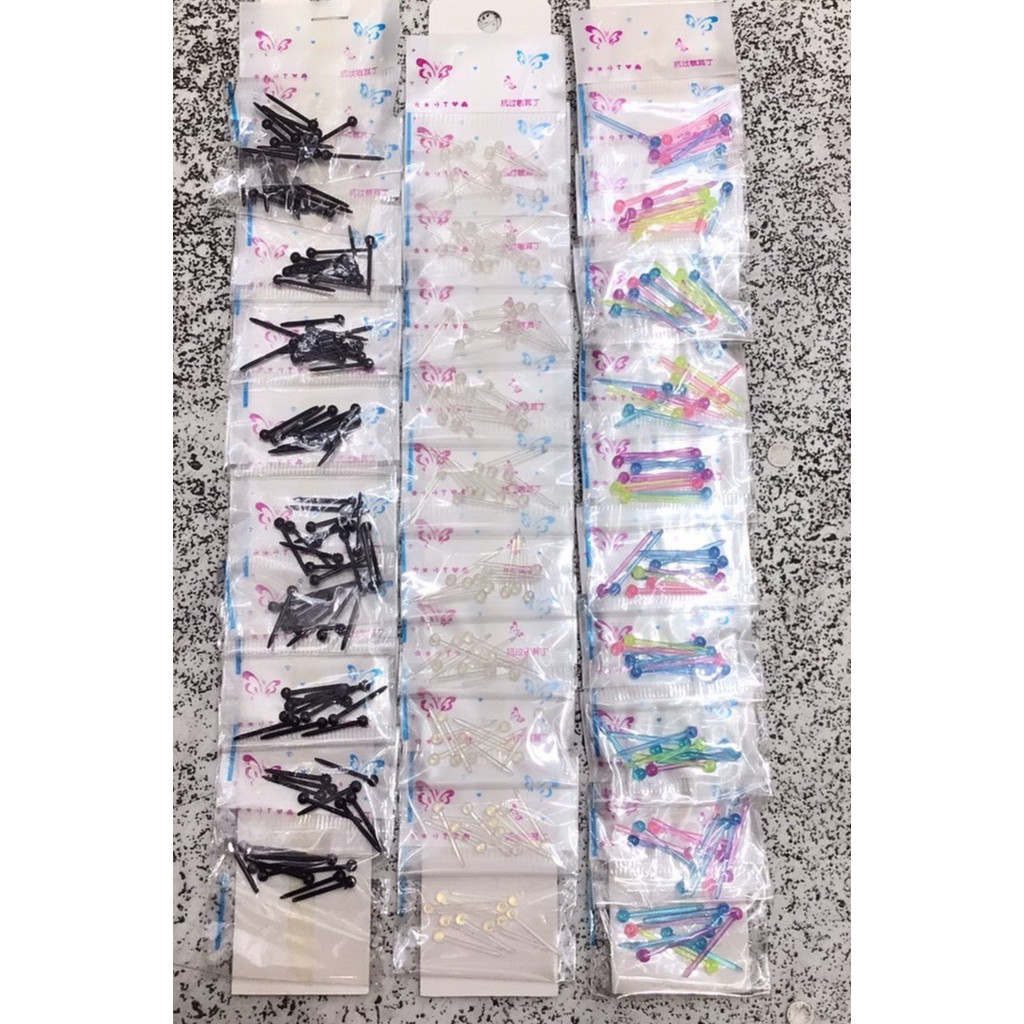 ก้านกระเทียม ก้านต่างหูพลาสติก 1 แผง