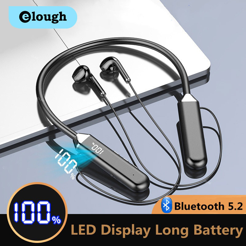 หูฟังบลูทูธไร้สาย 5.2 หน้าจอ LED แบตเตอรี่ 800mAh ตัดเสียงรบกวน พร้อมสายคล้องคอแม่เหล็ก สําหรับเล่นกีฬา
