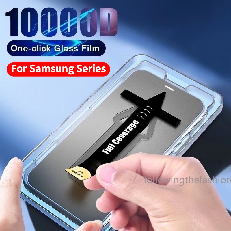 ฟิล์มกระจกนิรภัยกันรอยหน้าจอ HD อัตโนมัติ กันฝุ่น สําหรับ Smasung Galaxy S22 Ultra S21 S20 FE Plus 5G