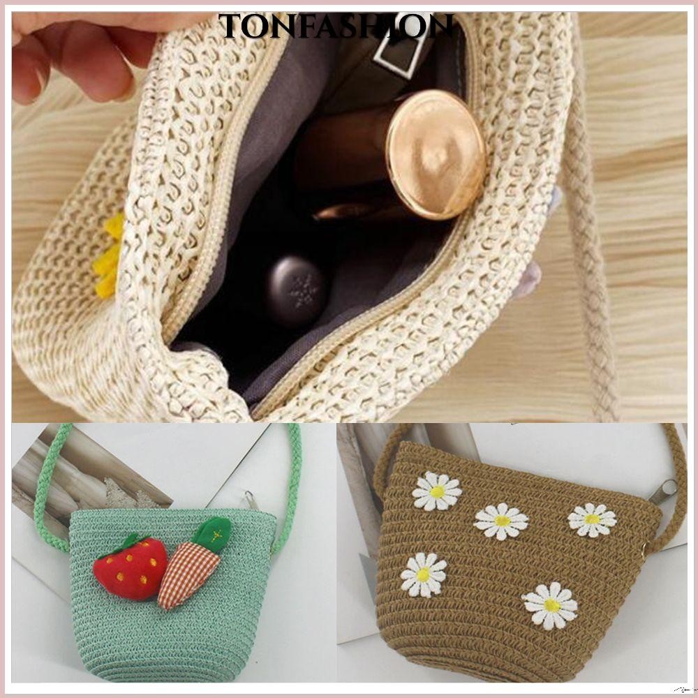 Tonfashion กระเป๋าสะพายไหล่ กระเป๋าถือ ขนาดมินิ ลายดอกเดซี่ ใส่เหรียญได้ สไตล์เจ้าหญิง สําหรับเด็กผู้หญิง
