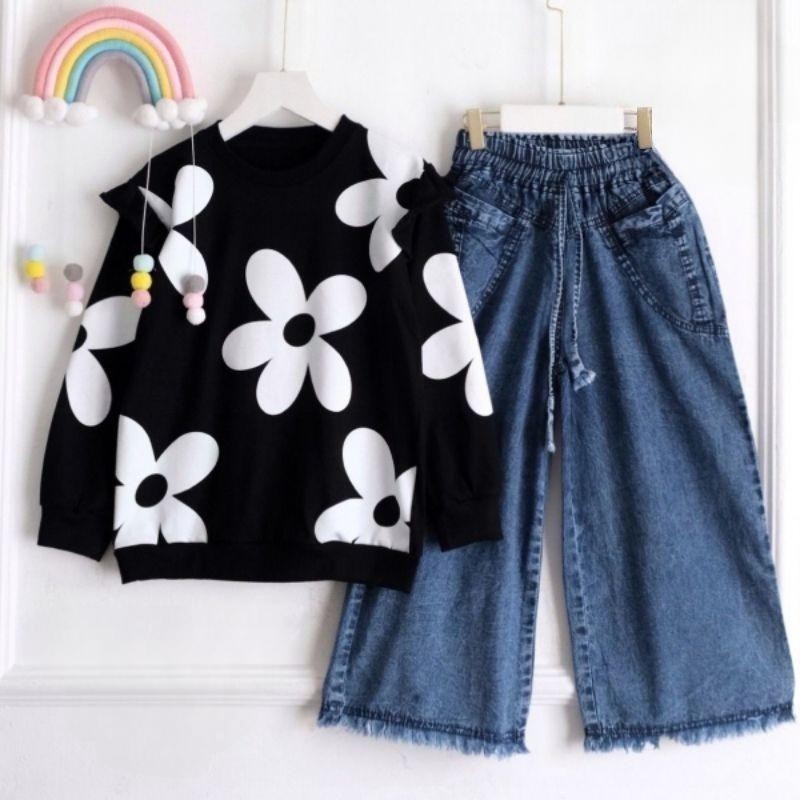 Tq88indonesia Fashion Girls Aiden Suit / Last Flower Motif Fashion Oneset / ชุดเด็กสวยๆ