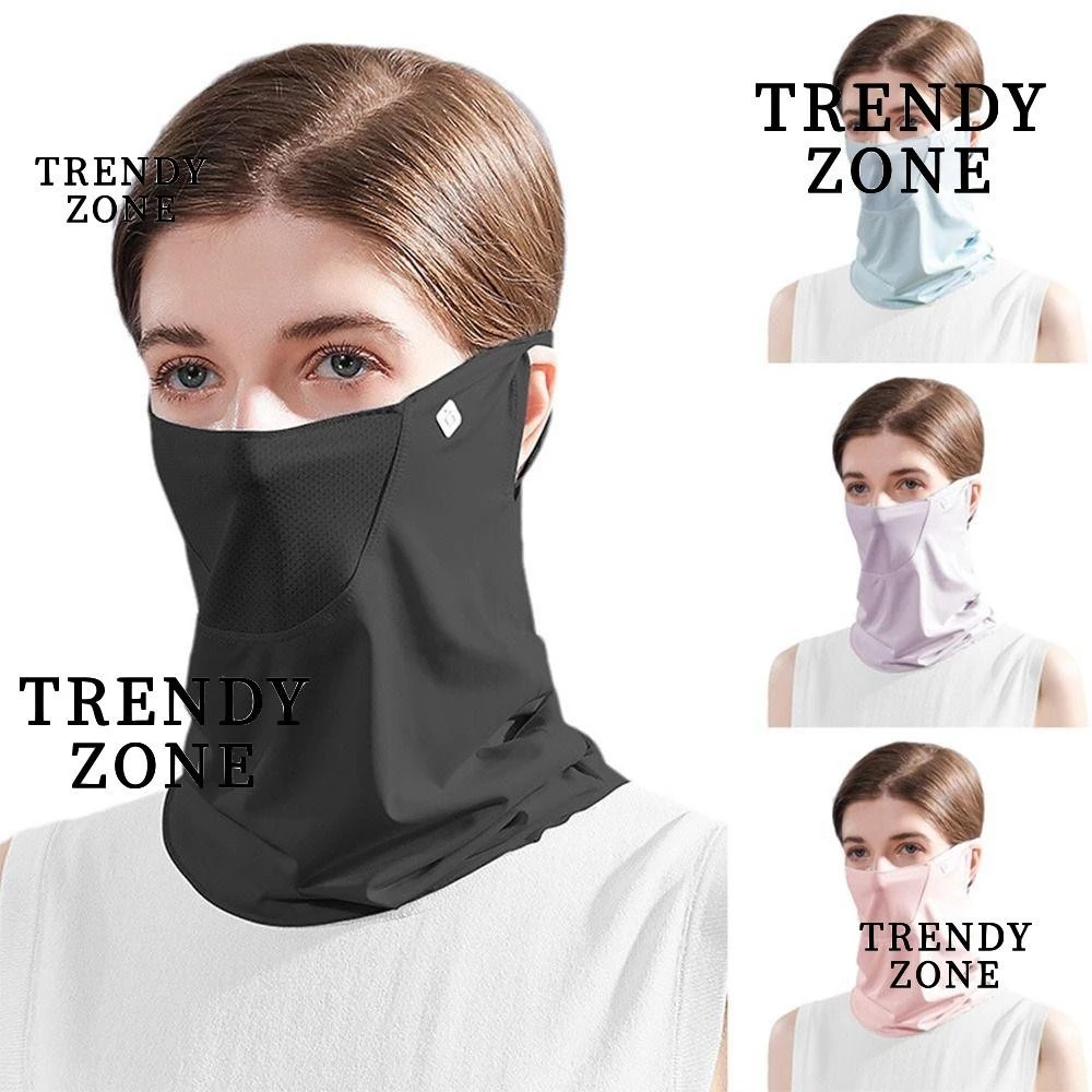 Trendyzone ผ้าพันคอ ผ้าเรยอน กันแดด ระบายอากาศ สําหรับขี่จักรยาน กลางแจ้ง 1 ชิ้น