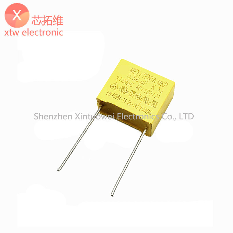 10 ชิ้น/ล็อต X2 ตัวเก็บประจุความปลอดภัย 275VAC 0.56UF 560NF 275V564K P = 15 มม.