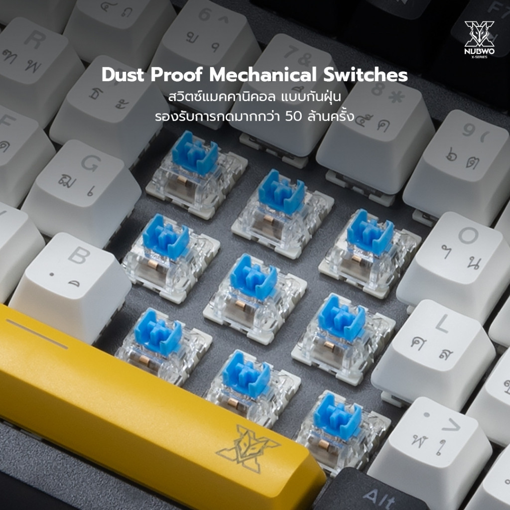 คีย์บอร์ดเกมมิ่ง NUBWO X802 Mechanical MINI RGB Black / Gray / Red Keyboard Gaming