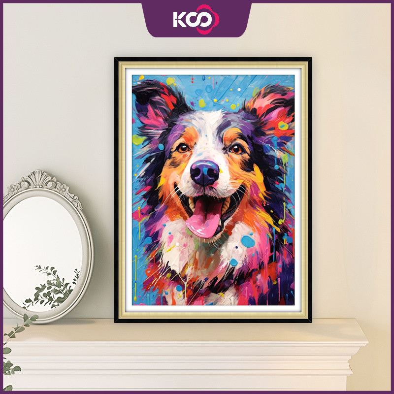[KS] ชุดงานปักครอสติชเม็ดบีด ทรงเพชร ลายสุนัขน่ารัก 5d ขนาด 30×40 ซม. 40×50 ซม. 50×60 ซม. สําหรับตกแต่งบ้าน ห้องนอน ห้องนั่งเล่น ราคา ถูกที่สุด ดีลบีเคเค แกลเลอรีภาพที่ 2