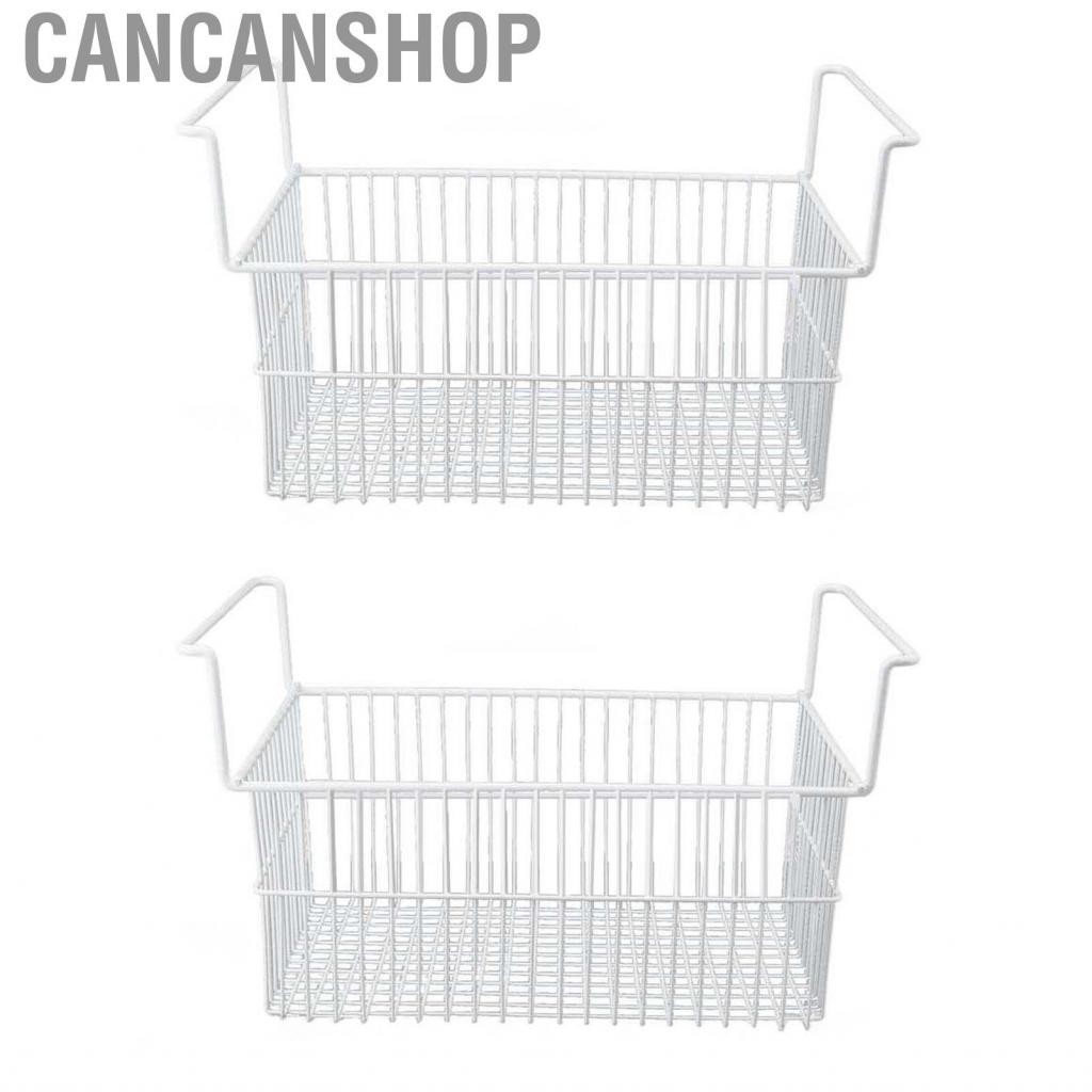 Cancanshop Chest Freezer Storage Bin  Basket Steel Wire PE Coating with Handle for Pantry