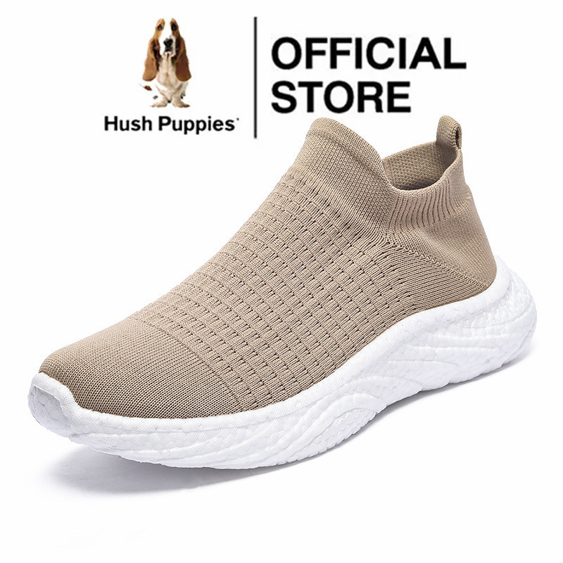 Hush Puppies รองเท้าผ้าใบลําลอง ส้นแบน เหมาะกับการวิ่ง เล่นกีฬา สําหรับสตรี