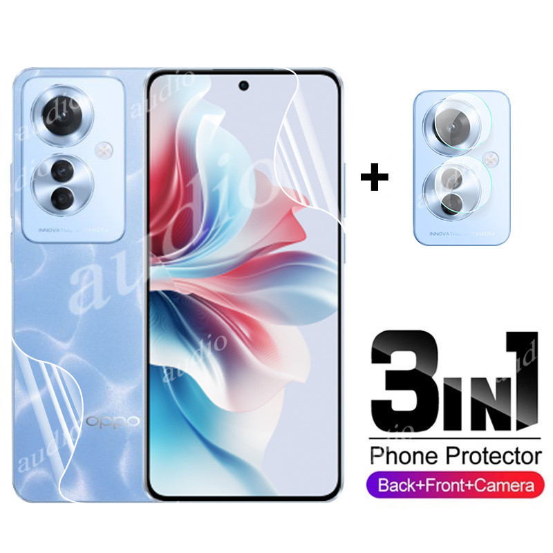 3in1 ด้านหน้าด้านหลังเลนส์ฟิล์มไฮโดรเจลสําหรับOppo Reno 12F 11F 12 11 F 5G 4G 2024 สมาร์ทโฟนป้องกันหน้าจอสําหรับOppo Reno12 Reno11 F Reno11F Reno12F 5G 4Gกล้องเลนส์Protectorแก้ว