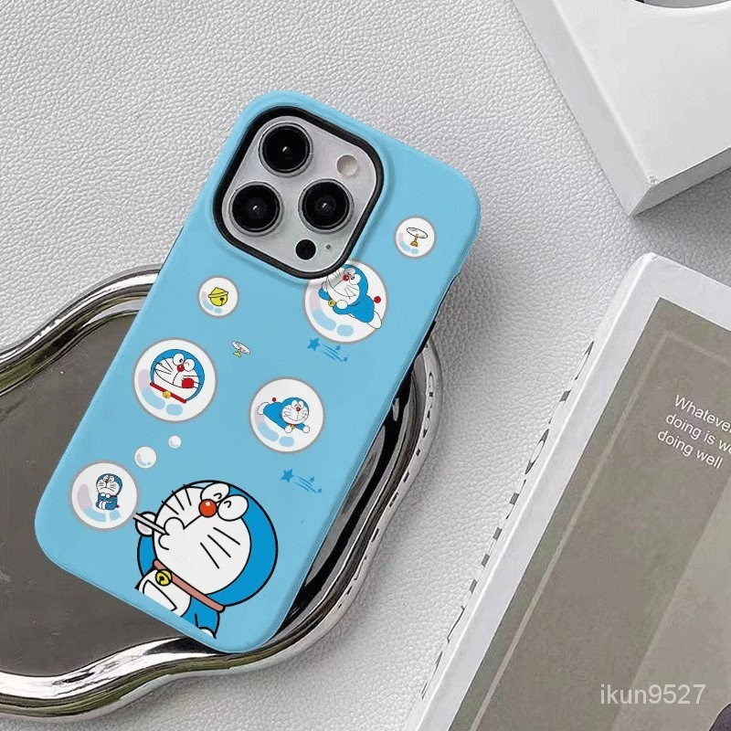 เคสโทรศัพท์มือถือ ลายแมวกริ๊ง เป่าฟอง สองชั้น แวววาว สําหรับ Iphone 15Promax 14 13Pro 12 11Promax XR 7PLUS