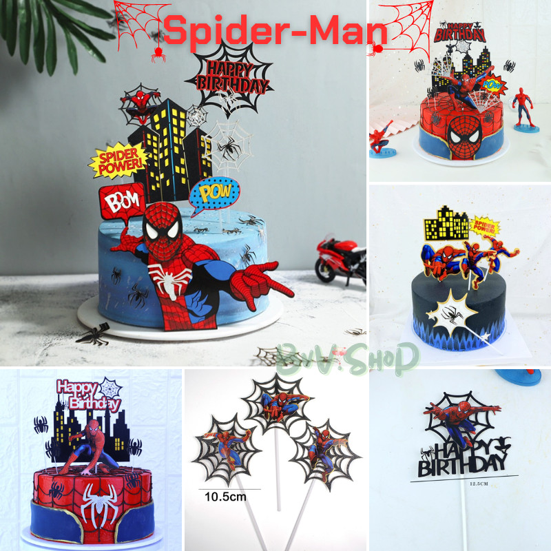 ป้ายปักเค้กสไปเดอร์แมน #3 🕷️🕷️🕷️ ป้ายปักเค้กซูเปอร์ฮีโร่ 🕷️🕷️🕷️ 🇹🇭 🚚พร้อมส่งในไทย🚚 🇹🇭