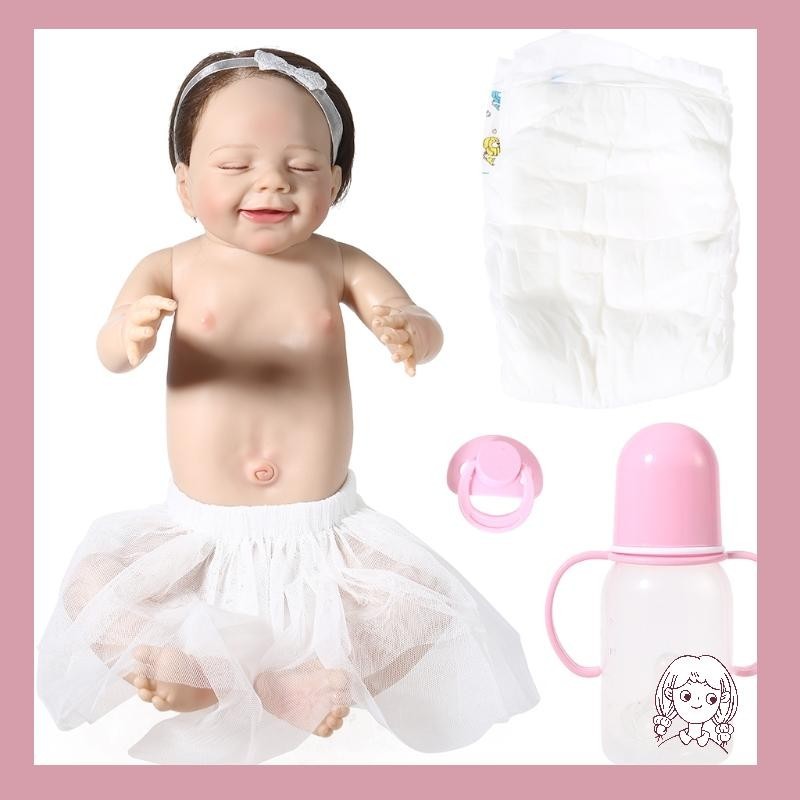 Haha ตุ๊กตาเด็กทารกแรกเกิด เด็กผู้หญิง ซิลิโคนนุ่ม ทําความสะอาดง่าย 55 ซม.