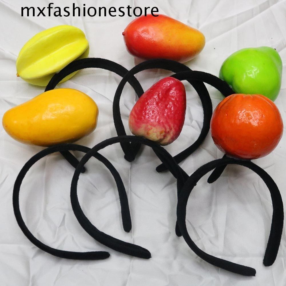 Mxfashione ที่คาดผมผลไม้จําลอง รูปกล้วย มะนาว ส้ม สตรอเบอร์รี่ หรูหรา สําหรับผู้หญิง