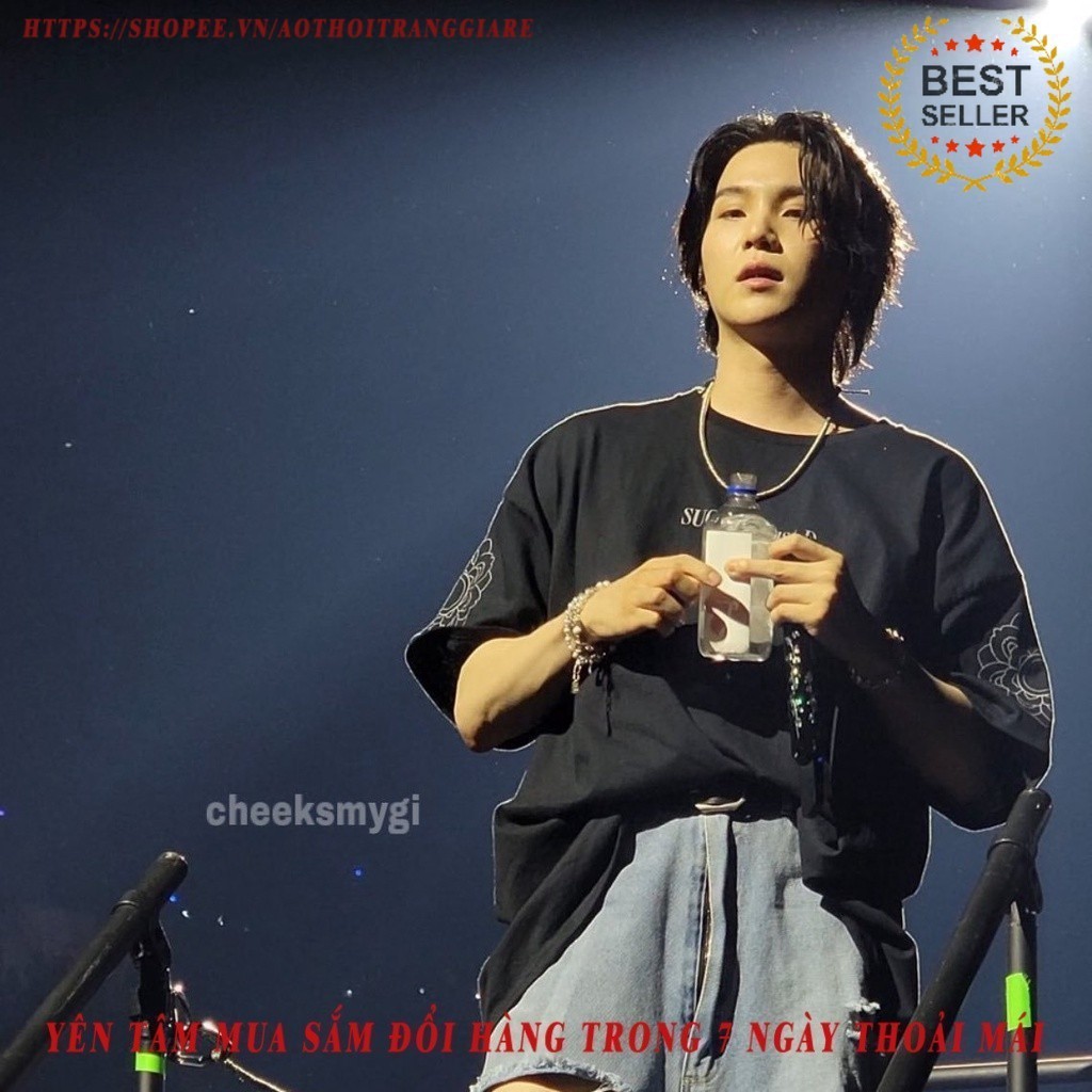 Agust D TOUR MERCH KPOP Bangtan Boys Suga ใหม่ AGUST D-DAY O-คอผ้าฝ้ายแขนสั้นผ้าฝ้ายเสื้อยืดคู่เสื้อ