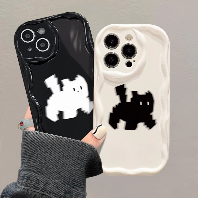 ใช้งานร่วมกับIPhone 11 13 14 15 12 Pro Max 7 8 14 15 Plus X XR XS Max 12 13 Mini Ghost Kittyเคสโทรศัพท์ป้องกันลายนิ้วมือ