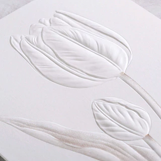 การ์ดอวยพรวันเกิด ลายดอกลิลลี่ 3D สไตล์มินิมอล