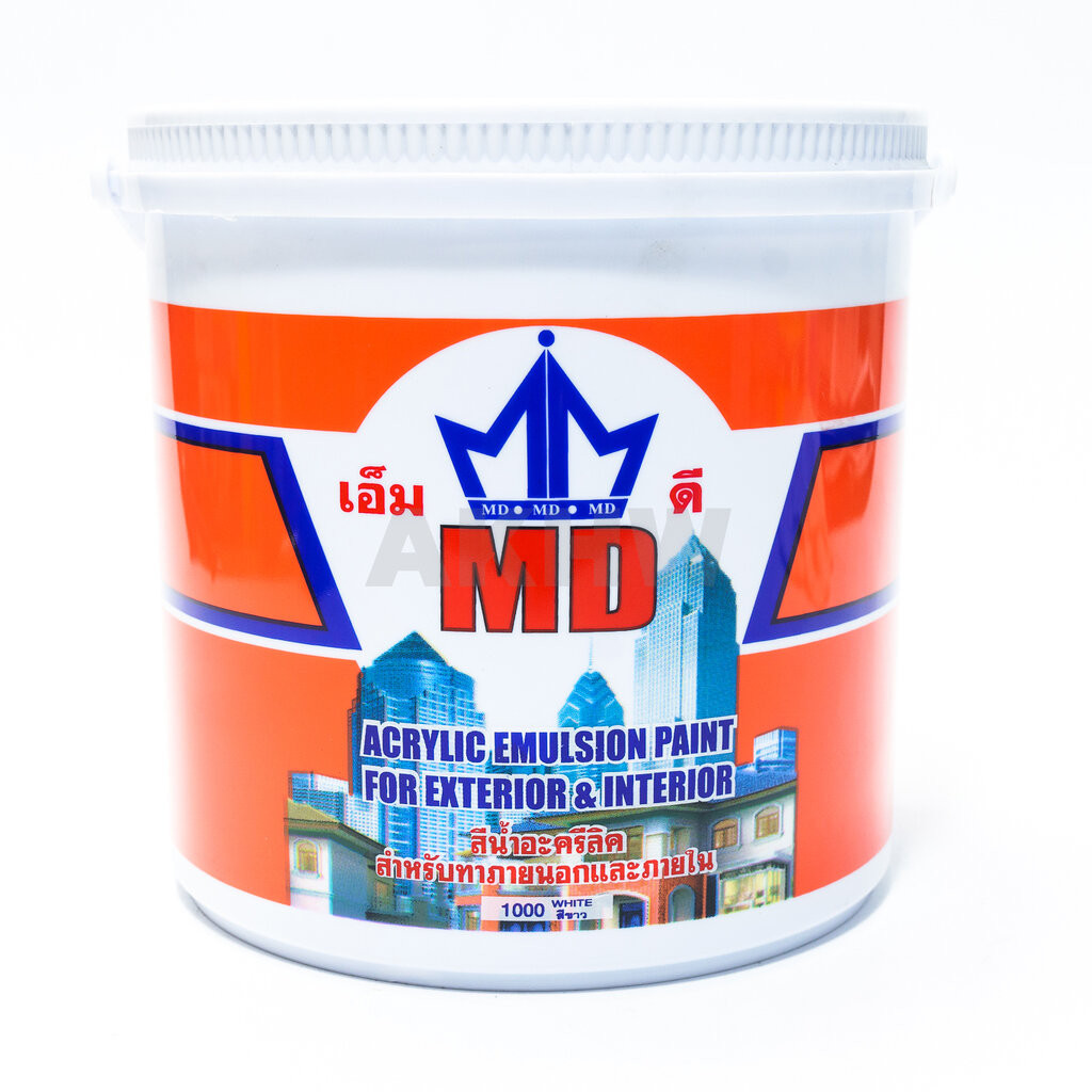 สีทาบ้าน MD(เอ็มดี) สีน้ำอะครีลิคกึ่งเงาสำหรับทาภายนอกและภายใน