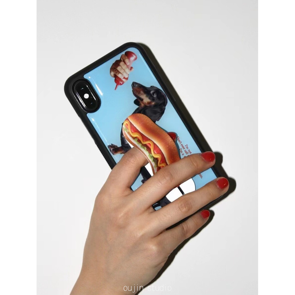 เคสโทรศัพท์มือถือแบบแข็ง กันกระแทก ลายสุนัขดัชชุนด์น่ารัก สไตล์เกาหลี สร้างสรรค์ สําหรับ 15promax 13 14pro 15 11