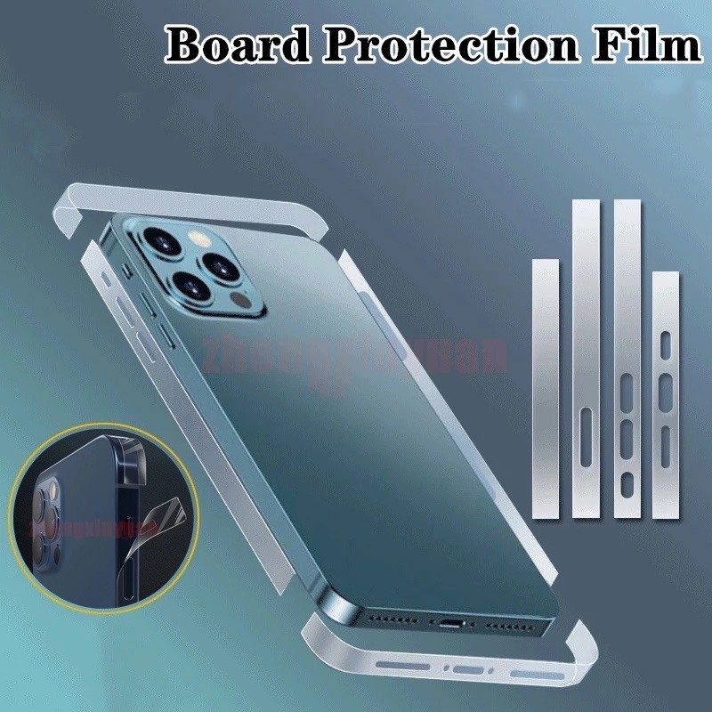 ฟิล์มกันรอย ขอบข้าง สำหรับiPhone 14 13 12 11 15 Pro max Plus Promax สติ๊กเกอร์ขอบฟิล์มไฮโดรเจลป้องกันกรอบด้านข้าง แบบใส
