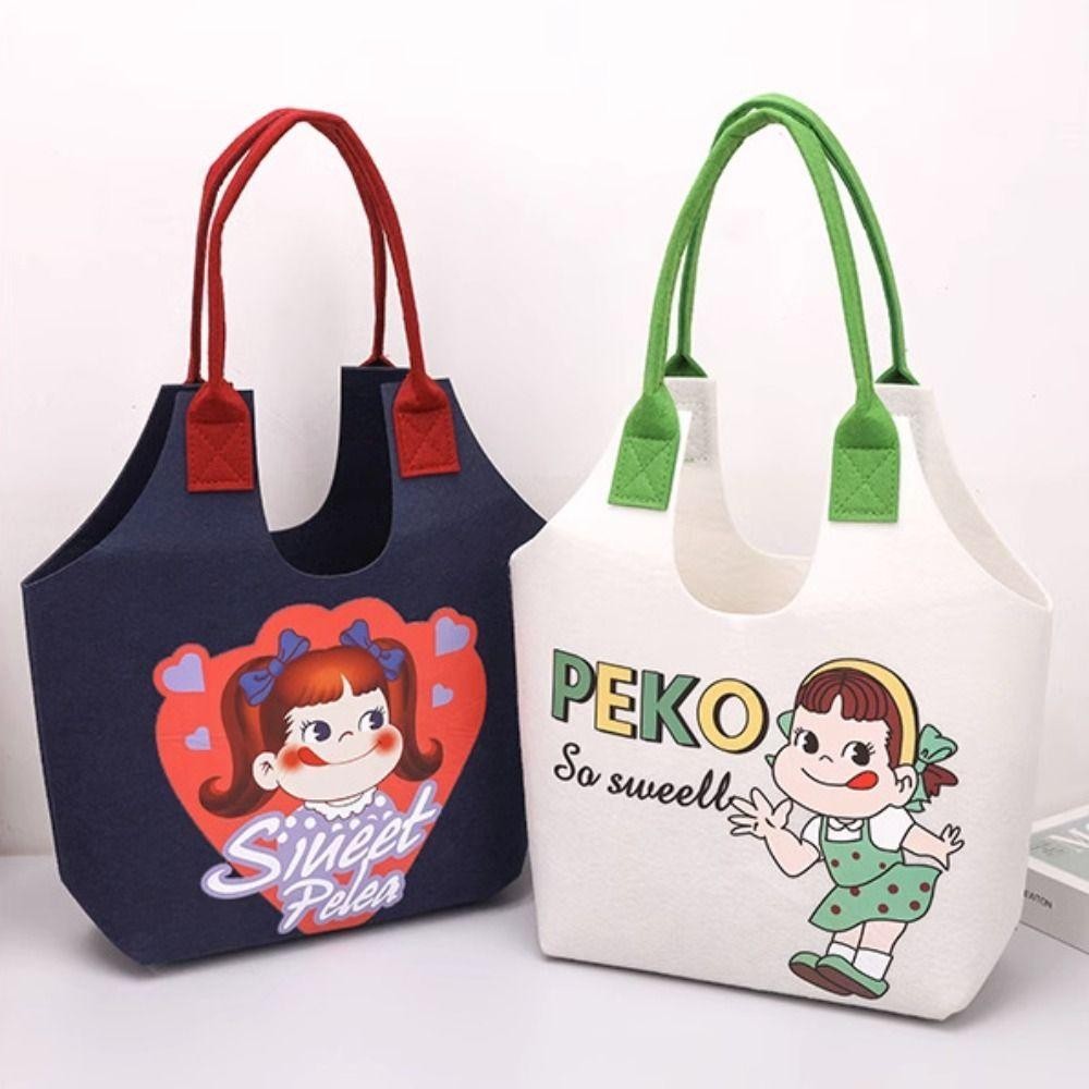 Eucalytus1 กระเป๋าสักหลาด, การ์ตูนทนทาน Felt Tote Bag, รูปแบบเรียบง่ายทุกวันใช้กระเป๋าถือช้อปปิ้ง