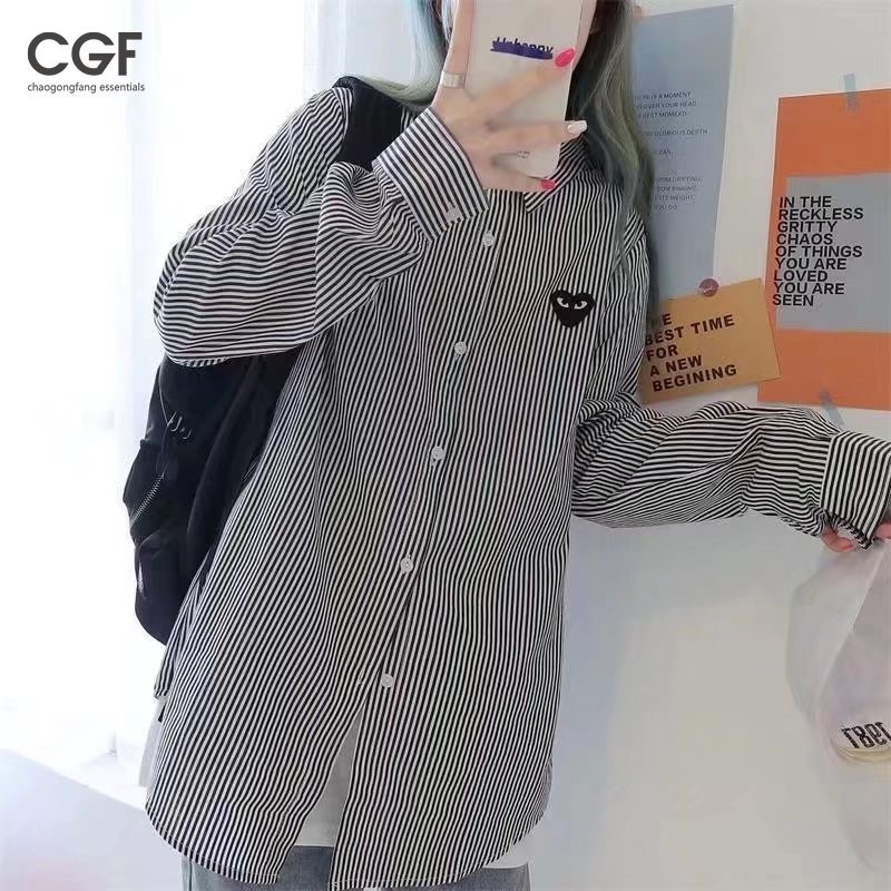 Chaogongfang ใหม่ เสื้อเชิ้ต แขนยาว ลายทาง สําหรับผู้ชาย