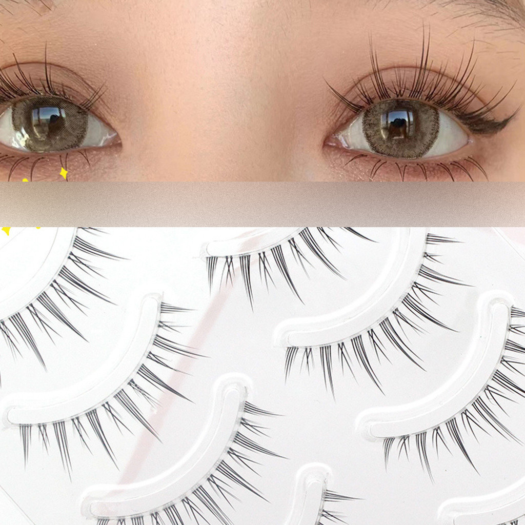 ใหม่ ขนตาปลอม ทรงหางปลา แบบใส ธรรมชาติ ปีศาจน้อย 5 คู่ 10 คู่
