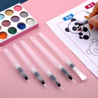 แปรงน ้ ํา 6 ชิ ้ น สีน ้ ําแบบยืดหยุ ่ นสําหรับการวาดภาพ / การประดิษฐ ์ ตัวอักษร / ศิลปะ