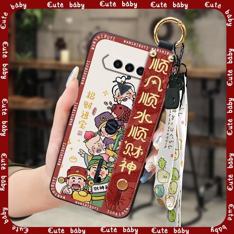 Dirt-resistant Cute Phone Case For Xiaomi Black Shark4/4Pro/4S/4S Pro Soft case Phone Holder Durable Cartoon ring Wristband