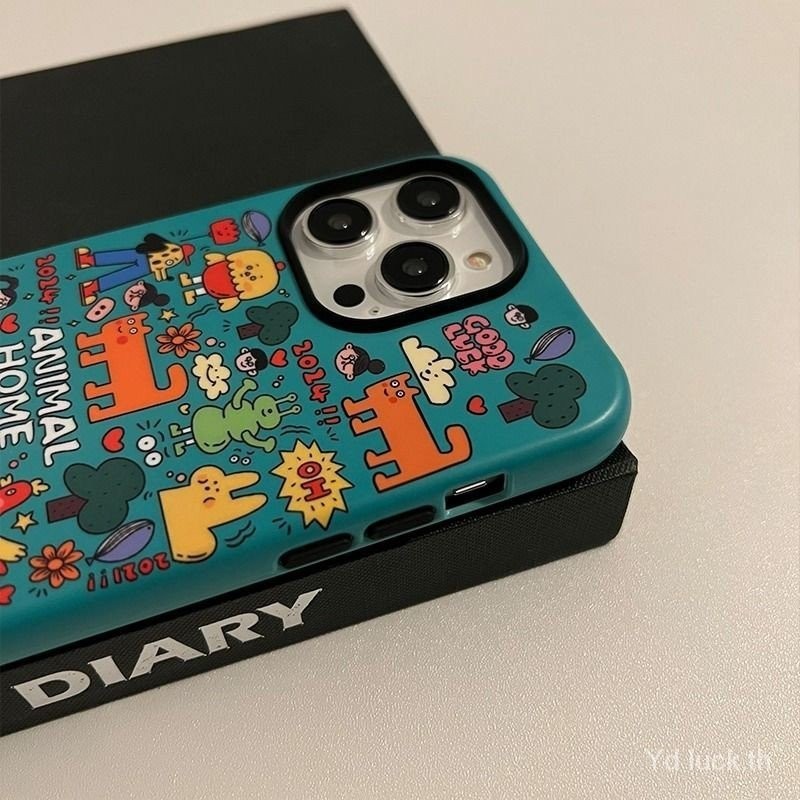 เคสโทรศัพท์มือถือแบบแข็ง กันกระแทก ลาย Two-in-One Q1R2 สําหรับ iphone15promax 12 13 15 14 11 7 8plus 12pro XS XR XSMAX 14plus