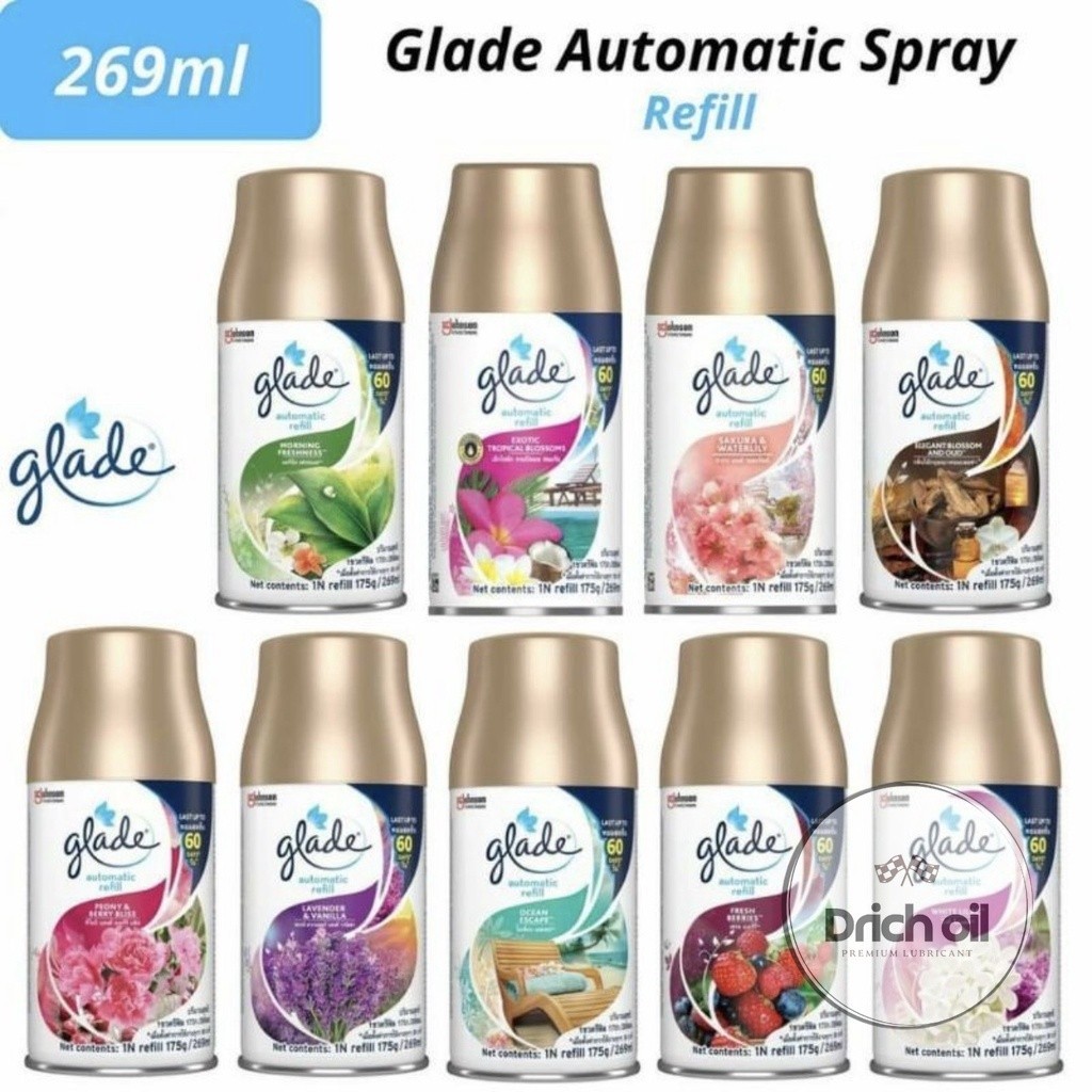 Glade เกลด สเปรย์ ฉีดชนิดเติมสำหรับเครื่องอัตโนมัติ ชนิดเติม ขนาด 252 ml 10 กลิ่น