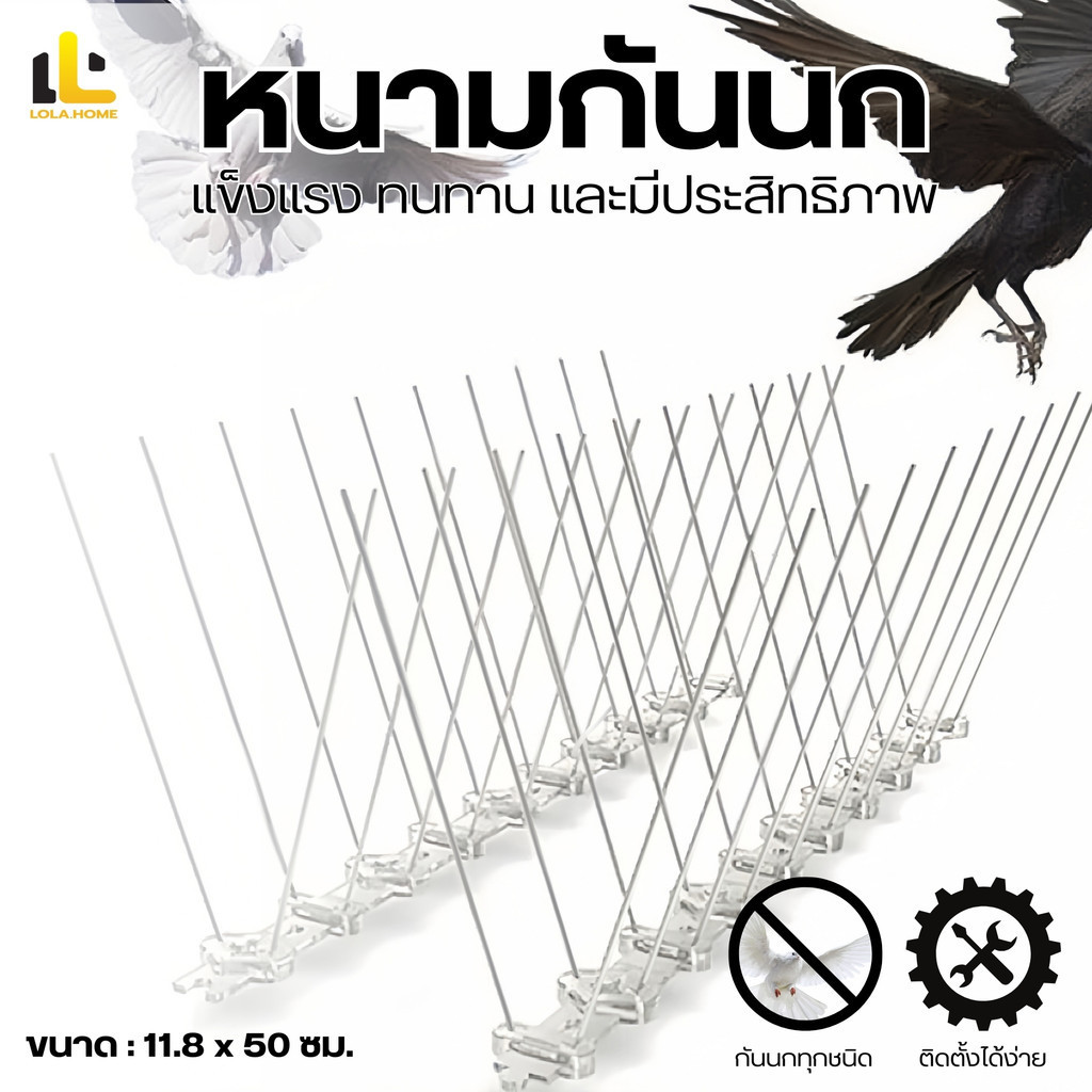 เล็บนก ป้องกันนกเกาะ ไล่นกพิราบ เก็บนกพิราบให้ห่าง ทนทาน