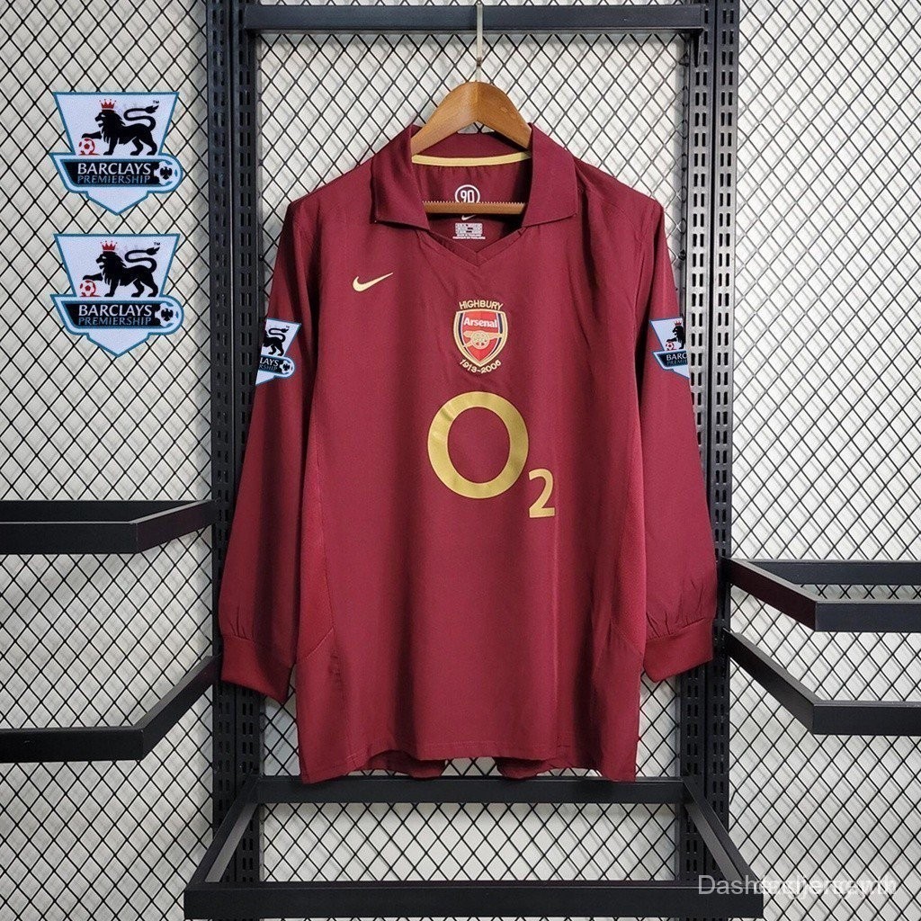 เสื้อกันหนาว | 2005/06 Arsenal House เสื้อเชิ้ตแขนยาว สีน้ําตาล สไตล์ย้อนยุค PZ24
