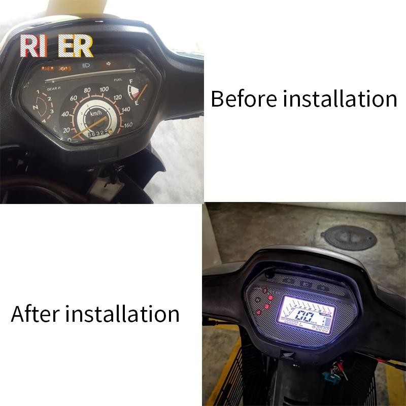 【rier2295】มาตรวัดความเร็วดิจิทัล Lcd แบ็คไลท์ 7 สี สําหรับ Honda Wave 100 Old Ex5 Class Wave Alpha 1