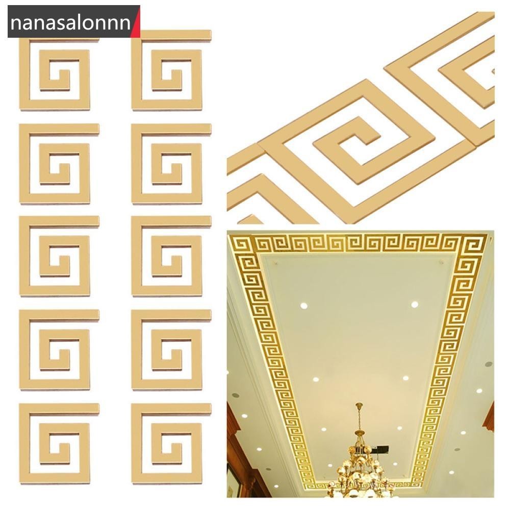 Nanasn| สติกเกอร์กระจกอะคริลิค มีกาวในตัว สําหรับตกแต่งผนังบ้าน DIY U7Y2 10 ชิ้น