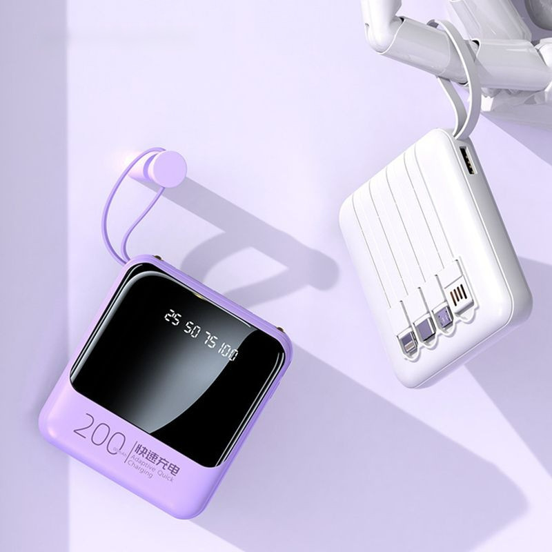 มาพร้อมกับพาวเวอร์แบงค์4สายความจุ20000 mAh