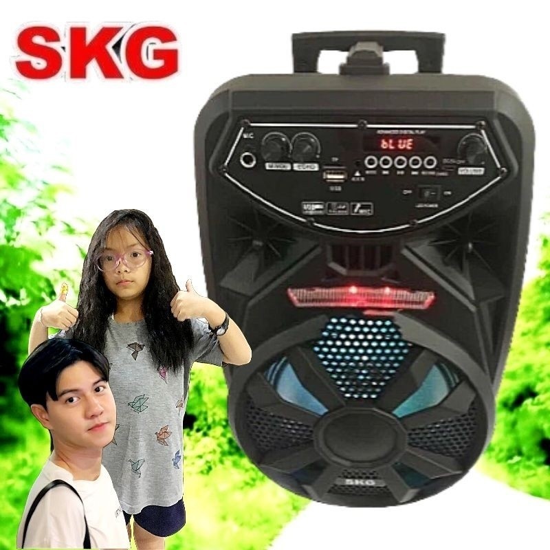 ลำโพงคาราโอเกะ  cholly.shop ลำโพงล้อลาก AV-8114/SKG ( BT8 ) 8นิ้ว ลำโพงขยายเสียงมีล้อลาก เชื่อมต่อบล